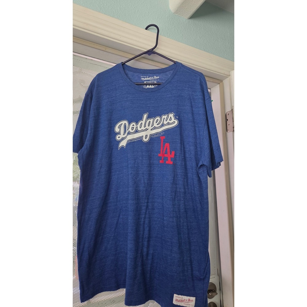 Mitchell & Ness Los Angeles Dodgers Blue‎ Heather Graphic T-Shirt Mens XXL XXL